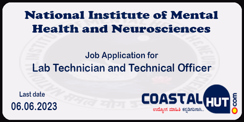 Job Application for Lab Technician and Technical Officer at NIMHANS